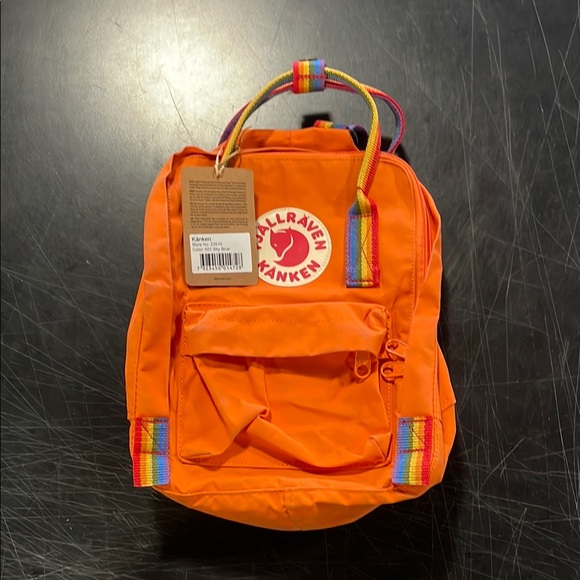 Fjallraven - Unisex Kanken Rainbow MIni Backpack, O/S, color orange. - Picture 4 of 5
